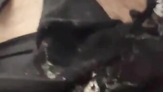 Masturbation in my cousin's black thong