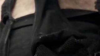 Masturbation in my cousin's black thong