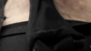 Masturbation in my cousin's black thong