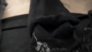 Masturbation in my cousin's black thong