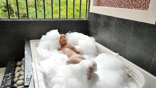 Latino big cock and big ass bathe in sparkling jacuzzi fucks and throws Cum