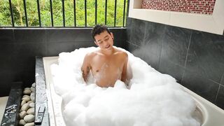 Latino big cock and big ass bathe in sparkling jacuzzi fucks and throws Cum