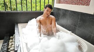 Latino big cock and big ass bathe in sparkling jacuzzi fucks and throws Cum