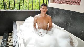 Latino big cock and big ass bathe in sparkling jacuzzi fucks and throws Cum