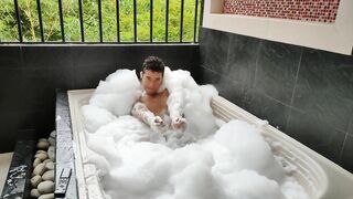 Latino big cock and big ass bathe in sparkling jacuzzi fucks and throws Cum