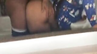 Big booty bitch fucked  in bathroom