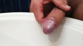 A good pee in the sink and a cock to suck