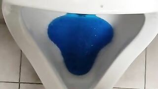 Pissing in public toilet after work and Moaning too!