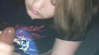 Thick white teen sucks and fucks BBC