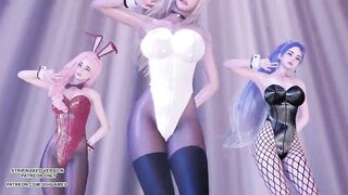 MMD Tara - Bunny Style Ahri Kaisa Seraphine Sexy Kpop Dance League of Legends KDA 4K 60FPS