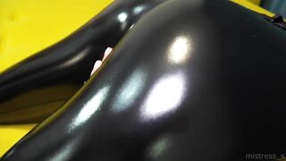 My pussy in leather leggings asked me for active touching...