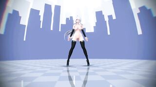 【MMD R-18 SEX DANCE】HAKU HOT BLACK SUIT TEAVIESAS BUTTOCKS GOKURAKU JODO [BY] Orion DobleDosis