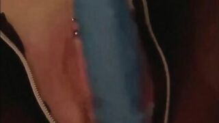 POV Dildo Wet Destroying Sloppy Pierced Pussy - Real Amateur Hot Girl Close Up Masturbation and Home