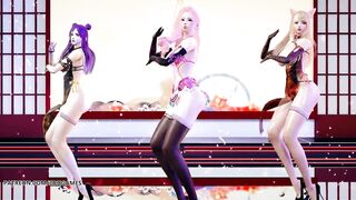 [MMD] 極楽浄土 GokurakuJodo Hot Striptease KDA Ahri Kaisa Seraphine