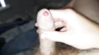 Hey you pussy boy, watch me stroke my hard thick foreskin, uncut cock, wish you would suck it.