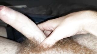 Hey you pussy boy, watch me stroke my hard thick foreskin, uncut cock, wish you would suck it.