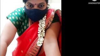 Marathi Divya aunty on Red saree Sexy look