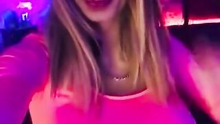 Sissy Transgender big tits in night club