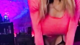 Sissy Transgender big tits in night club