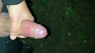 Fucking own hand outdoor and cumshot