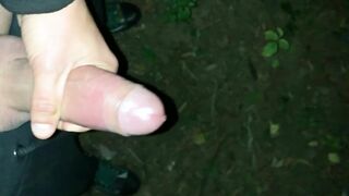 Fucking own hand outdoor and cumshot