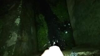 Night cumshot to the river canal - wearing camo pants