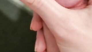 white boy cums huge load and jerks his fat cock quickie