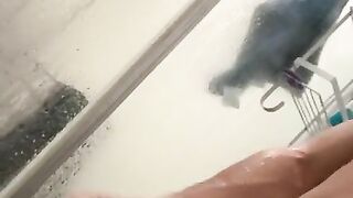 Jerking off in the shower