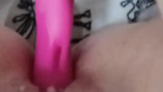 Amateur masturbating with rabbit and buttplug