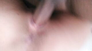 extreme close up of the pussy of my cheating wife stretched by black cock