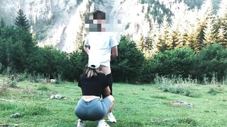 Big ass student fucked in the forest in standing doggystyle