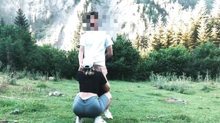 Big ass student fucked in the forest in standing doggystyle