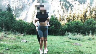 Big ass student fucked in the forest in standing doggystyle