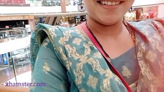 Sangeeta goes to mall unisex toilet and gets horny while pissing and farting (Telugu audio)