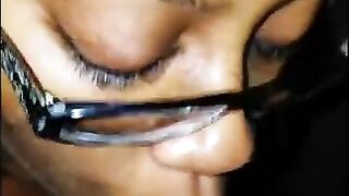 Sexy Nerd bitch goes CRAZY on the DICK, First time FACIAL