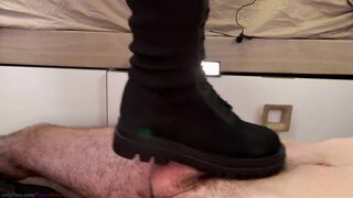 Black Combat Boots Cock Trample and Crush