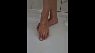 My feet the first video in bathroom