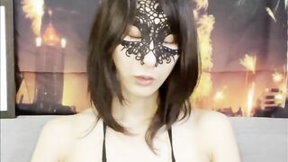 Mask Crossdressing with Dildo Swallow