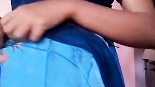 Tamil wife Swetha Saree change