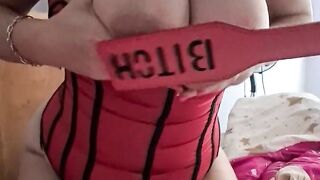 Czech busty bbw milf moorning play in corset