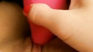 Quick orgasms testing clit sucker and fuck machine watching threesome porn