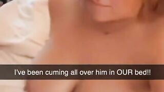 Slutty hotwife invites husbands friend over to chests on him sends husband cheating snaps