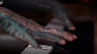 Anuskatzz first music video-timate cinematic piano play- Erotic, tattoo, ink, SFW, model, dance