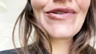 Wild open mouth. Giantess vore fetish. Teeth, tongue close view