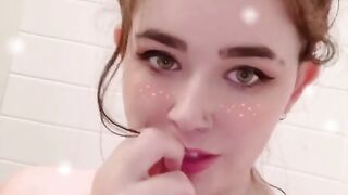 Teen taking hot bubble bath