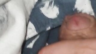 Handjob with hangover step son make him cum under blanket