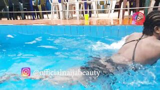 beauty having fun with ogaban in the pool