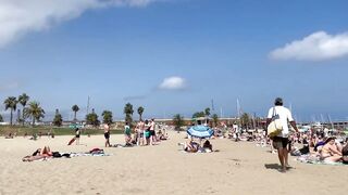 Nude Monika Fox Sunbathing On A Public Beach In Barcelona