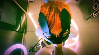 Sweet blowjob to calm music from a girl with red hair and green eyes who likes to get sperm