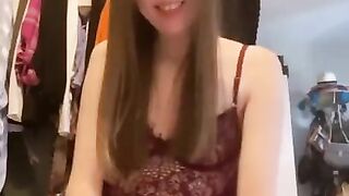 Sexy college girl strips her sexy lingerie down